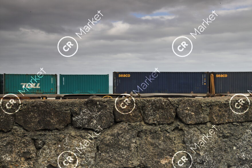 Freight Train on Stone Wall Waitaki North Otago